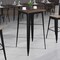 Flash Furniture Square Square Black Metal Bar Table, 23.5", 23.5" W, 23.5" L, 42" H, Wood, Wood Grain CH-31330-40M1-BK-GG - alternate 1